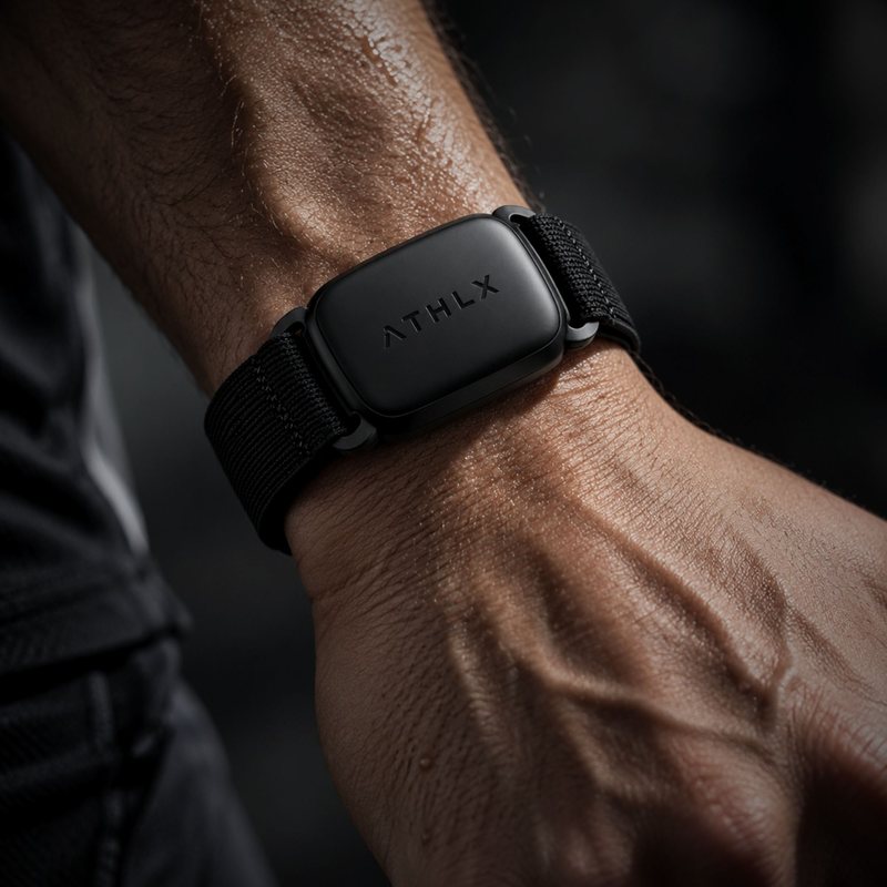 The ATHLX sensor on an athlete’s wrist