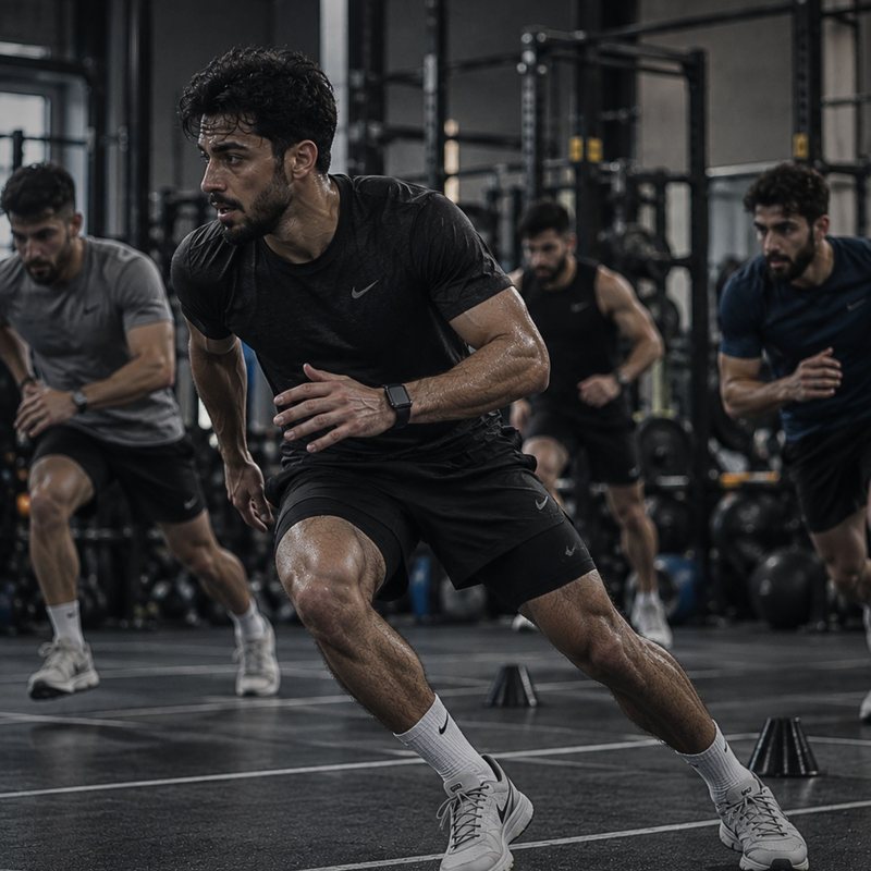 Squad running agility drills together
